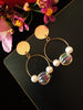 E0468_Classy hoop earrings with a touch of beads and pearls(medium size)