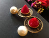 E0474_Trendy earring with a touch of pearls and beads(medium size)