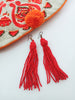 E0494_Trendy tassel bead  chain drop earring (long hanging)