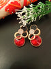E0505_ Trendy earrings with a touch of big bright red stones(medium size stud)