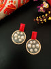 E0506_ Trendy pearl embossed earrings (medium size)