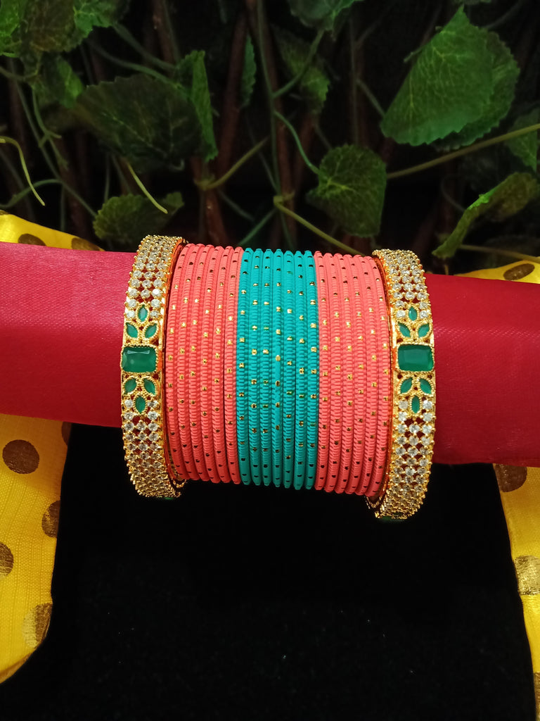 Multi color metal bangles deals