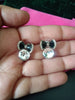 E0542_Lovely Ribbon Bow knot studs with a touch of beautiful stones.