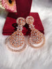 E0861_Elegant American Diamond studded danglers with beautiful art work.