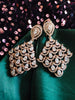 E0862_Elegant American Diamond studded diamond shaped designer drop earrings.