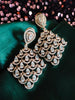 E0862_Elegant American Diamond studded diamond shaped designer drop earrings.