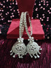 E0864_Ravishing Hoop style American diamond embellished Jumkas with delicate stone work.