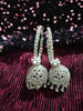 E0864_Ravishing Hoop style American diamond embellished Jumkas with delicate stone work.