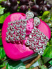 E0865_Elegant style American diamond embellished diamond shaped danglers with delicate stone work.