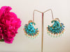 E0463_Classy sea stone studded earrings with a touch of beads (medium size)