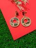 E0493_Classy disc shaped earring with a touch of stones(ear drop hanging)