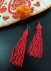 E0494_Trendy tassel bead  chain drop earring (long hanging)