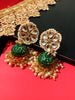 E0508_Gorgeous Meenakari jumkas with delicate meena work with a touch of pearls drops and kundan stones.