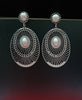 E0797_Lovely oval shaped trendy crafted danglers with a touch of stones.