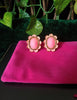 E0559_ Lovely oval shaped flower design studs with a touch of stones