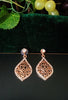 E0552_Gorgeous golden danglers with delicate craft work with a touch of stones (medium size hanging)