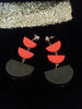 E0583_Trendy geometric shape crafted design earrings (medium size hanging)