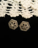 E0587_Trendy hexagon shaped studs embellished with stones.