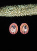 E0598_Elegant Dazzling oval shaped pink studs.