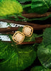 E0605_Classy square shaped golden tone studs with a touch of stones.