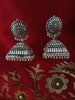 E0621_Classy German Silver oxidized crafted jumkas with beautiful design (Medium size).