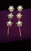 E0614_Lovely delicate flowery design chain drop hangings studded with a touch of stones(long hanging)