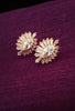 E0621_Elegant Rose Gold American Diamond studs with delicate work.