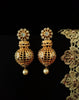 E0638_ Gorgeous Golden danglers with delicate art work with a touch of stones and pearls.