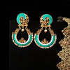 E0573_ Gorgeous traditional style Meenakari danglers with a touch of stones & pearls(medium size hanging)