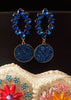 E0678_Dazzling glittery danglers with a touch of blue stones.