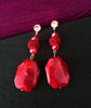 E0686_Trendy dazzling stone work danglers with a touch of delicate bead work.