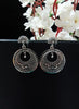 E0745_Trendy crafted german silver oxidized earrings with delicate work.