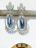 E0818_Beguiling American Diamond studded danglers with delicate stone work with a touch of blue stones.