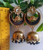 E0833_Gorgeous grand meenakari jumkas with delicate meena work embellished with beads.