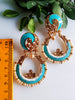 E0573_ Gorgeous traditional style Meenakari danglers with a touch of stones & pearls(medium size hanging)