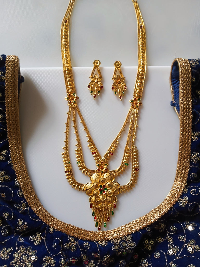Ruby drop on sale gold necklace designs