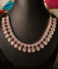N0365_Ravishing oval design American Diamond stones studded necklace set.