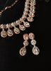N0365_Ravishing oval design American Diamond stones studded necklace set.