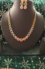 N0384_Classy design dazzling american diamond  necklace set embellished with ruby stones.