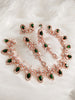 N0426_Elegant design american diamond embellished necklace with a touch of green  stones.