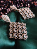 E0862_Elegant American Diamond studded diamond shaped designer drop earrings.