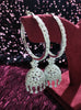 E0864_Ravishing Hoop style American diamond embellished Jumkas with delicate stone work.