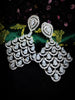 E0865_Elegant style American diamond embellished diamond shaped danglers with delicate stone work.
