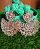 E0866_Ravishing designer American diamond embellished grand danglers with delicate stone work.