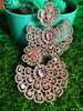 E0866_Ravishing designer American diamond embellished grand danglers with delicate stone work.