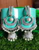 E0867_Ravishing designer American diamond embellished grand danglers with a drop of jumka.