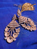 E0872_Gorgeous grand designer rose gold danglers with delicate stone work.