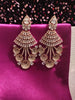 E0872_Gorgeous grand designer rose gold danglers with delicate stone work.