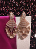 E0872_Gorgeous grand designer rose gold danglers with delicate stone work.