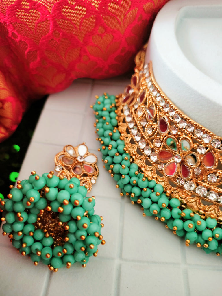 Sea green discount choker necklace
